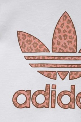 adidas Originals tricou de bumbac pentru copii culoarea alb