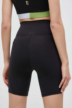 P.E Nation pantaloni scurți de antrenament Sprint Time culoarea negru, cu imprimeu, high waist