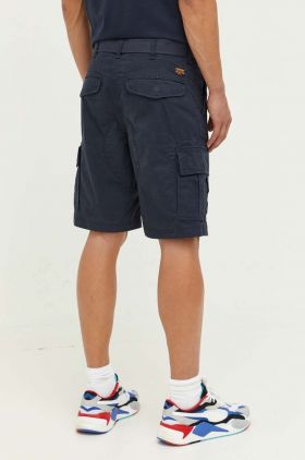 Superdry pantaloni scurti din bumbac culoarea albastru marin