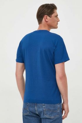 United Colors of Benetton tricou din bumbac culoarea albastru marin, neted