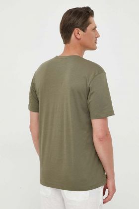 United Colors of Benetton tricou din bumbac culoarea verde, neted