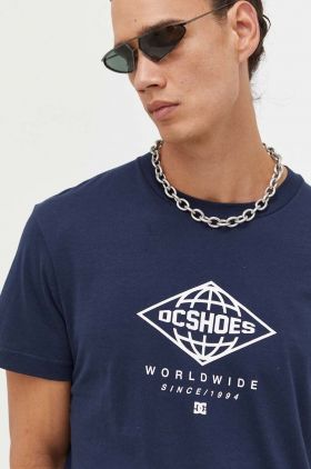 DC tricou din bumbac culoarea albastru marin, cu imprimeu