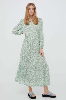 Pepe Jeans rochie culoarea verde, maxi, oversize