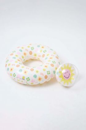 SunnyLife colac de înot și minge de plajă x SmileyWorld 2-pack