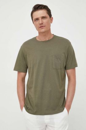 United Colors of Benetton tricou din bumbac culoarea verde, neted