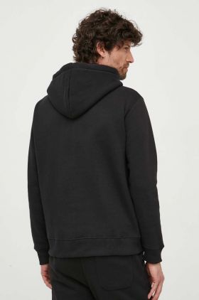 Alpha Industries bluză Basic Hoody Small Logo bărbați, culoarea negru, cu glugă, cu imprimeu 196318.03-black