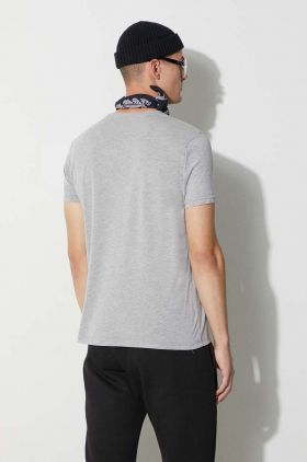 Alpha Industries tricou Basic T Small Logo bărbați, culoarea gri, cu imprimeu 188505.17-grey