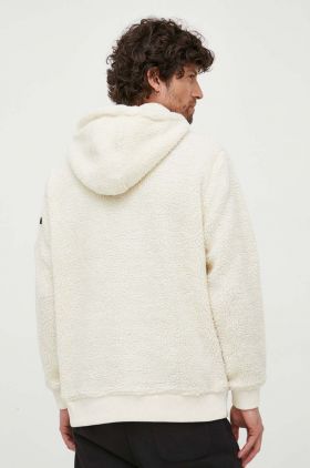 Alpha Industries bluză Teddy Hoody bărbați, culoarea bej, cu glugă, cu imprimeu 118330.16-cream