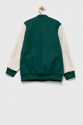 adidas Originals geaca bomber pentru copii culoarea verde