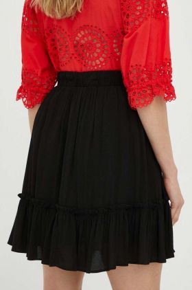 Bruuns Bazaar fusta culoarea negru, mini, evazati
