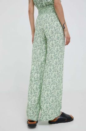 Pepe Jeans pantaloni femei, culoarea verde, drept, high waist