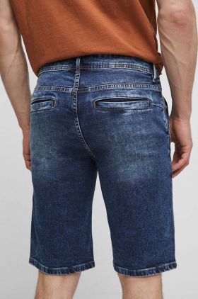 Medicine pantaloni scurti jeans barbati, culoarea albastru marin