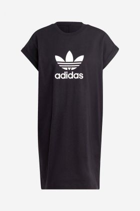 adidas Originals rochie din bumbac culoarea negru, mini, drept IC5483-black