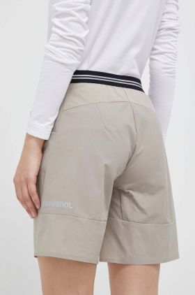 Rossignol pantaloni scurți outdoor culoarea bej, neted, high waist