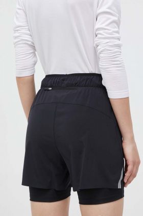 Rossignol pantaloni scurti sport femei, culoarea negru, neted, high waist