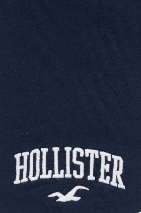 Hollister Co. pantaloni scurti femei, culoarea albastru marin, cu imprimeu, medium waist