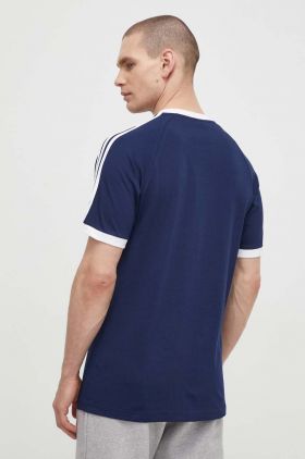 adidas Originals tricou din bumbac Adicolor Classics 3-Stripes culoarea bleumarin, cu imprimeu IA4850