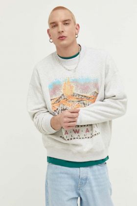 Abercrombie & Fitch bluza barbati, culoarea gri, cu imprimeu