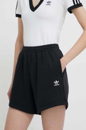 adidas Originals pantaloni scurți femei, culoarea negru, uni, high waist IA6451