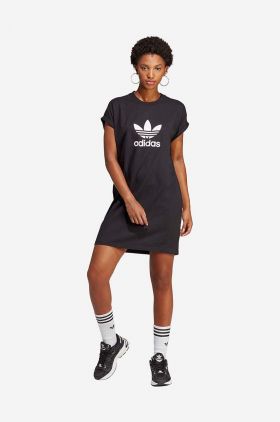 adidas Originals rochie din bumbac culoarea negru, mini, drept IC5483-black