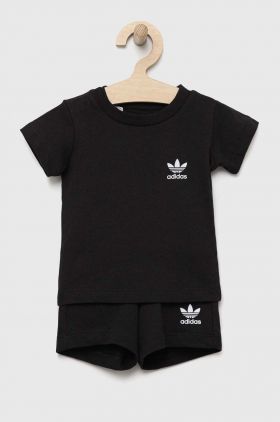 adidas Originals set de bumbac pentru bebelusi culoarea negru