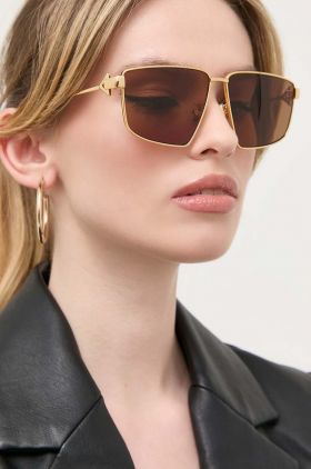 Bottega Veneta ochelari de soare femei, culoarea auriu