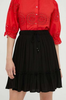 Bruuns Bazaar fusta culoarea negru, mini, evazati