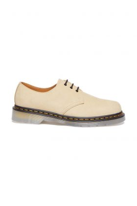 Dr. Martens pantofi de piele intoarsa 1461 ICED II femei, culoarea bej, cu toc plat, DM30641505