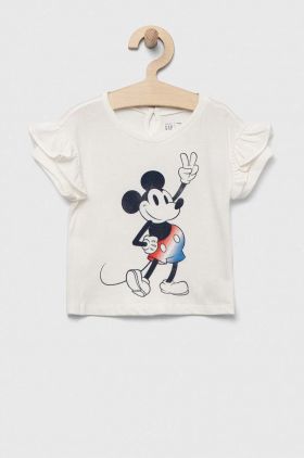 GAP tricou de bumbac pentru copii x Disney culoarea bej