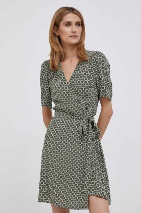 Pepe Jeans rochie culoarea verde, mini, drept