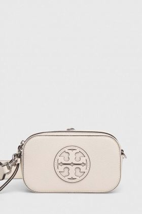 Tory Burch poseta de piele culoarea bej