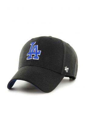 47brand șapcă din amestec de lână MLB Los Angeles Dodgers culoarea negru, cu imprimeu