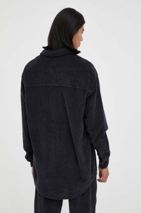American Vintage camasa din bumbac barbati, culoarea albastru marin, cu guler clasic, relaxed