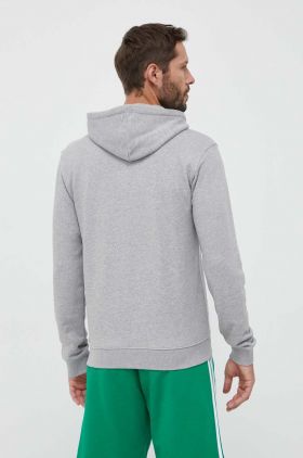 adidas Originals hanorac de bumbac barbati, culoarea gri, cu glugă, modelator