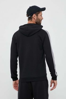 adidas bluză bărbați, culoarea negru, cu glugă, cu imprimeu  IB4028