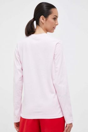 adidas longsleeve din bumbac culoarea roz