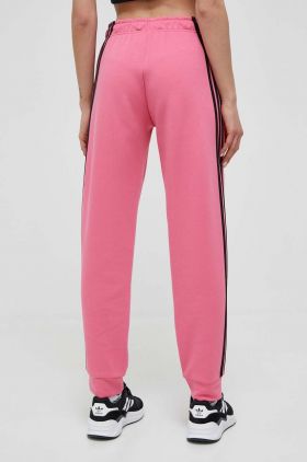 adidas pantaloni de trening culoarea roz, cu imprimeu