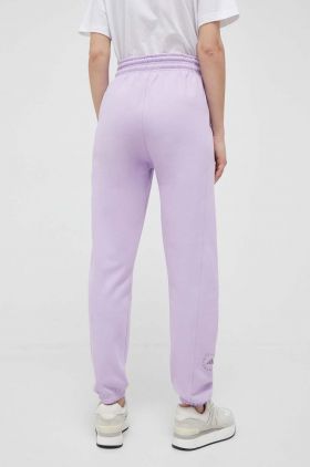 adidas by Stella McCartney pantaloni de trening culoarea violet, neted