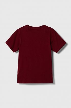 adidas Originals tricou de bumbac pentru copii culoarea bordo, cu imprimeu