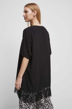 Medicine kimono culoarea negru, neted
