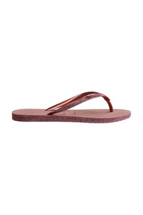 Havaianas slapi SLIM SPARKLE II femei, culoarea roz, cu toc plat, 4146937.6459
