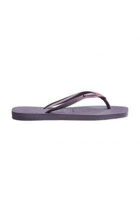 Havaianas slapi SQUARE GLITTER femei, culoarea violet, cu toc plat, 4148102.1780