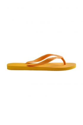 Havaianas slapi TOP femei, culoarea galben, cu toc plat, 4000029.1740