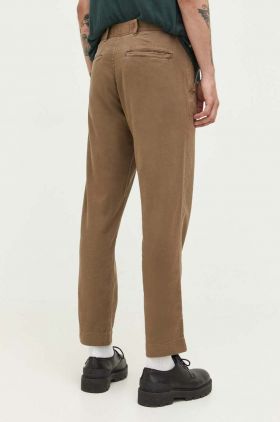 Abercrombie & Fitch pantaloni din amestec de in culoarea maro, drept