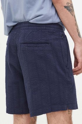 Abercrombie & Fitch pantaloni scurti din bumbac culoarea albastru marin