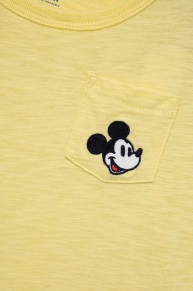 GAP tricou de bumbac pentru copii x Disney culoarea galben, cu imprimeu