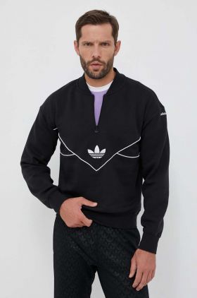 adidas Originals bluză bărbați, culoarea negru, cu imprimeu  HR5339