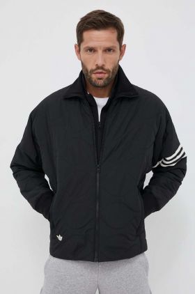 adidas Originals geacă bărbați, culoarea negru, de tranziție, oversize