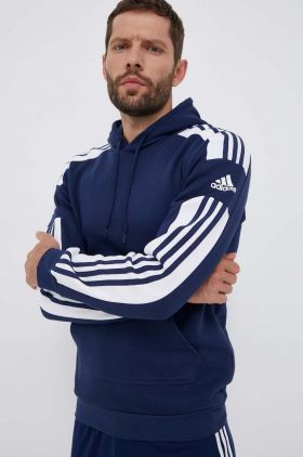 adidas Performance bluză trening Squadra 21 culoarea bleumarin, cu glugă, cu imprimeu  GT6636