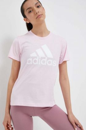 adidas tricou din bumbac culoarea roz